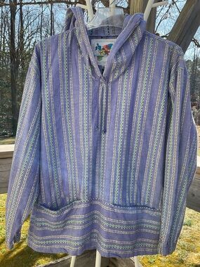 Pacific coast highway chambray vertical Striped Hooded Pullover 25” by 25” USA